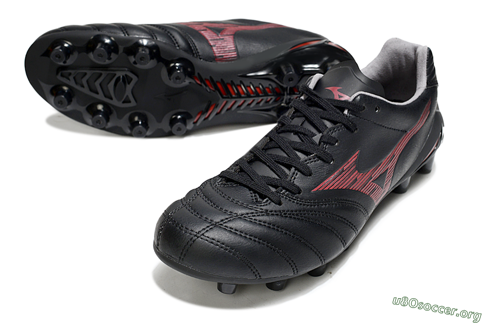 Mizuno Morelia Neo 4 FG Football Boots - Black/Crimson Red/Charcoal Gray 0