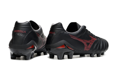Mizuno Morelia Neo 4 FG Football Boots - Black/Crimson Red/Charcoal Gray
