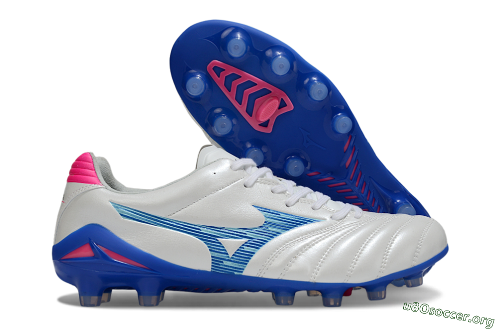 Mizuno Morelia Neo 4 FG Football Boots - White/Electric Blue/Hot Pink 2