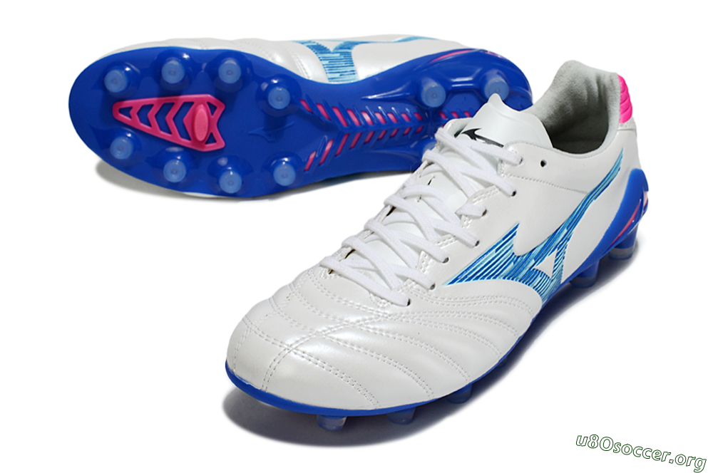 Mizuno Morelia Neo 4 FG Football Boots - White/Electric Blue/Hot Pink 0