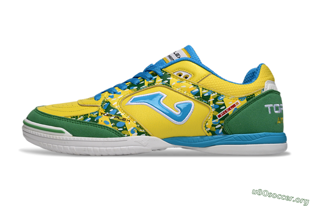 Joma Top Flex IC Football Shoes - Yellow/Green Grass/Blue Sky 3