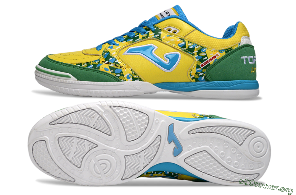 Joma Top Flex IC Football Shoes - Yellow/Green Grass/Blue Sky 1
