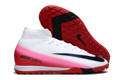 Nike Air Zoom Mercurial Superfly 10 Elite TF Football Shoes - White/Crimson Red/Soft Pink