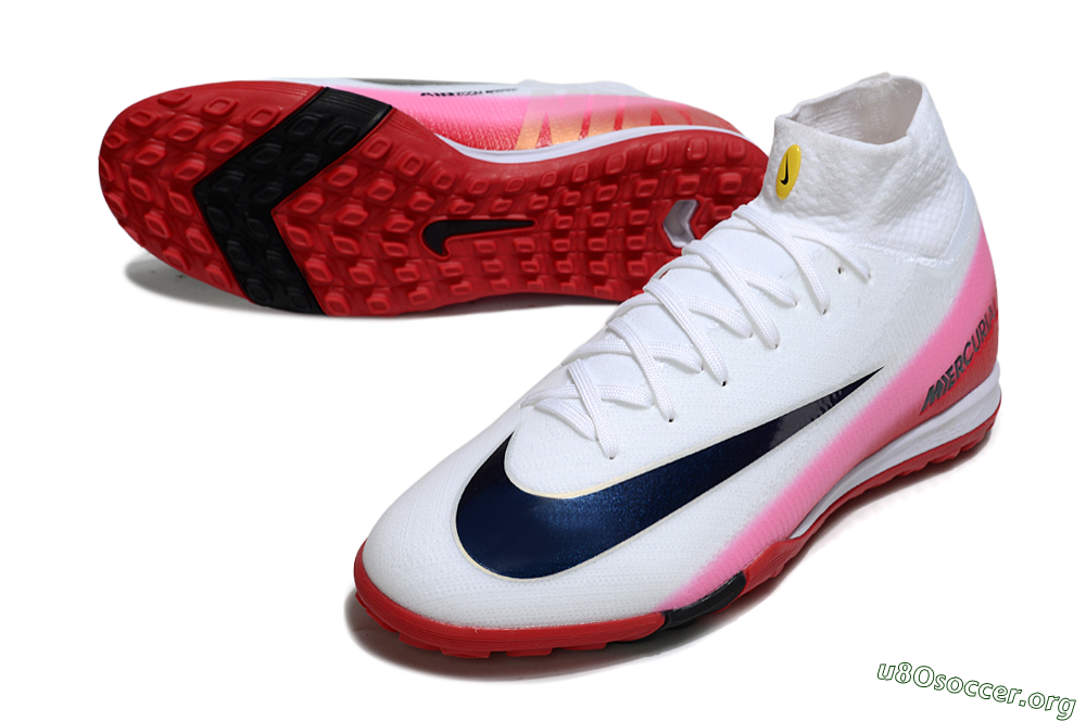 Nike Air Zoom Mercurial Superfly 10 Elite TF Football Shoes - White/Crimson Red/Soft Pink 0