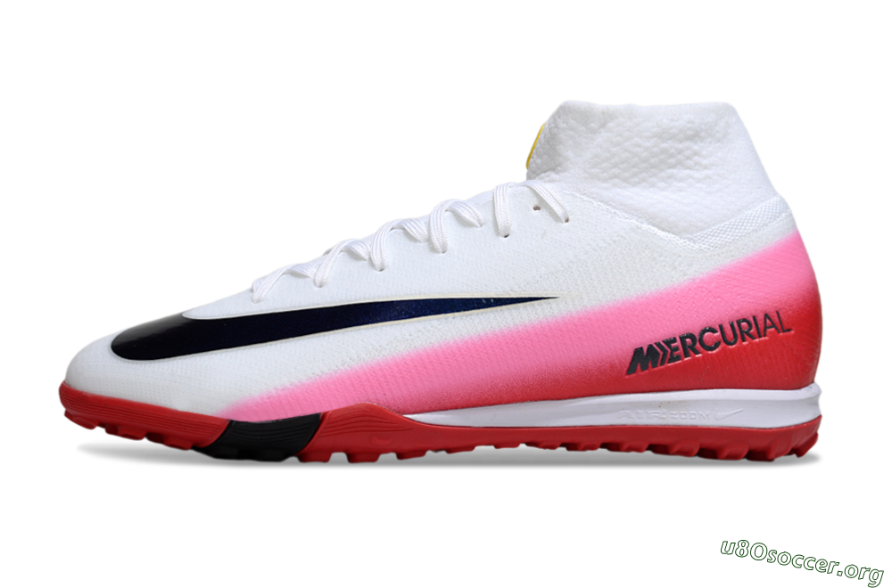 Nike Air Zoom Mercurial Superfly 10 Elite TF Football Shoes - White/Crimson Red/Soft Pink 3