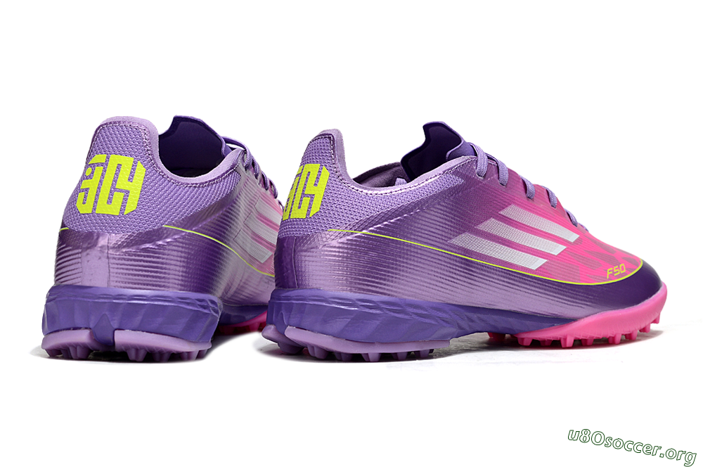 Adidas F50 Pro TF Football Shoes - Purple/Vibrant Pink/Lavender Bliss 6
