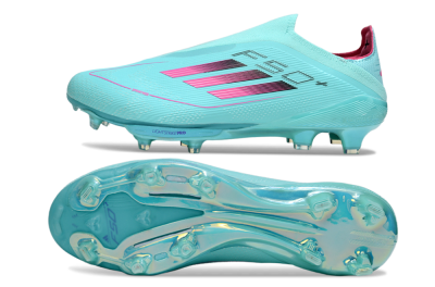 Adidas F50+ Elite Lightstrike Pro Laceless FG Football Boots - Aqua/Coral Pink/Light Blue