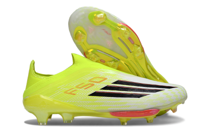 Adidas F50+ Elite Lightstrike Pro Laceless FG Football Boots - Yellow/Lime Green/White