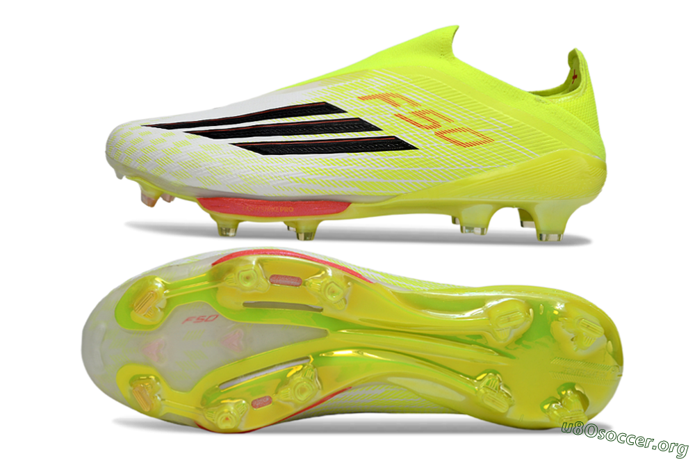 Adidas F50+ Elite Lightstrike Pro Laceless FG Football Boots - Yellow/Lime Green/White 1