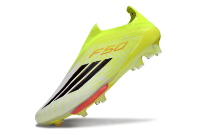 Adidas F50+ Elite Lightstrike Pro Laceless FG Football Boots - Yellow/Lime Green/White