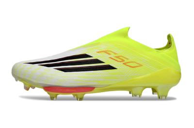 Adidas F50+ Elite Lightstrike Pro Laceless FG Football Boots - Yellow/Lime Green/White