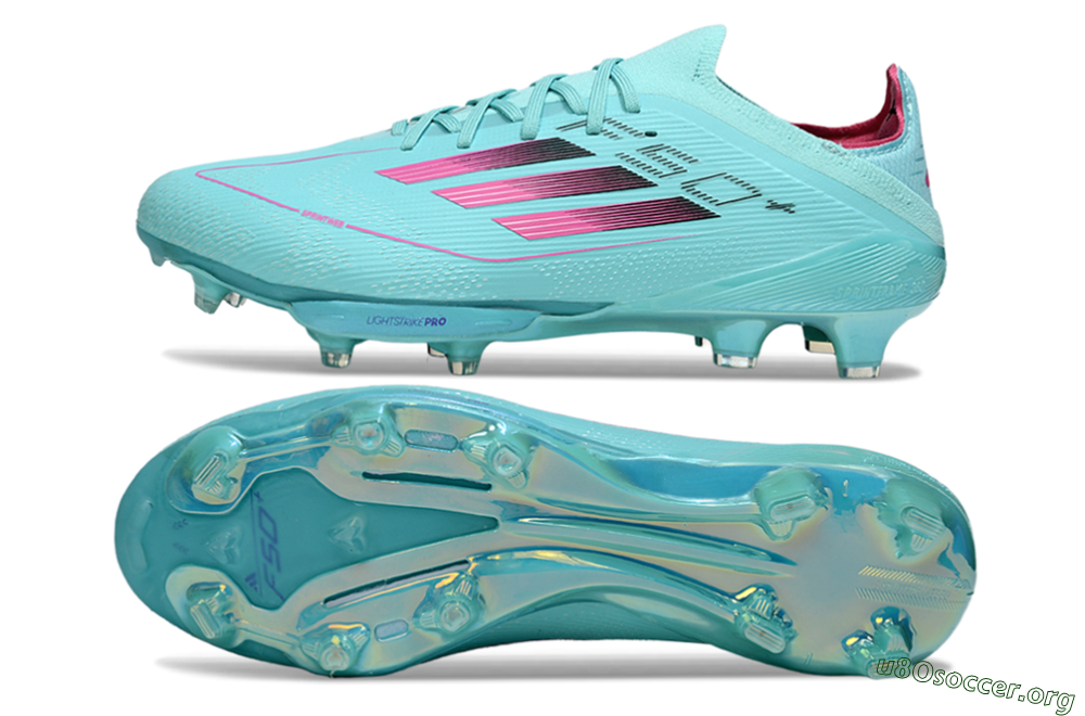 Adidas F50+ Elite Lightstrike Pro FG Football Boots - Aqua/Coral Pink/Cool Teal 1