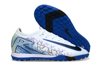Nike Air Zoom Mercurial Vapor 16 Elite TF Football Shoes - White/Electric Blue/Black