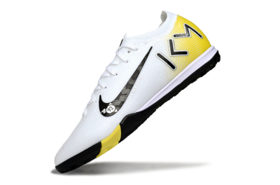 KM x Nike Air Zoom Mercurial Vapor 16 Elite TF Football Shoes - White/Lemon Yellow/Black