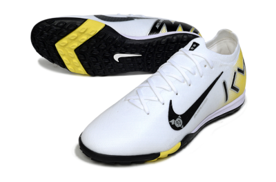 KM x Nike Air Zoom Mercurial Vapor 16 Elite TF Football Shoes - White/Lemon Yellow/Black