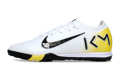 KM x Nike Air Zoom Mercurial Vapor 16 Elite TF Football Shoes - White/Lemon Yellow/Black