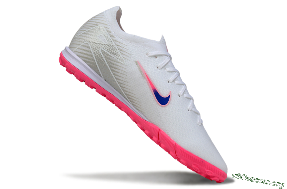 Nike Air Zoom Mercurial Vapor 16 Elite TF Football Shoes - White/Neon Pink/Electric Blue 4
