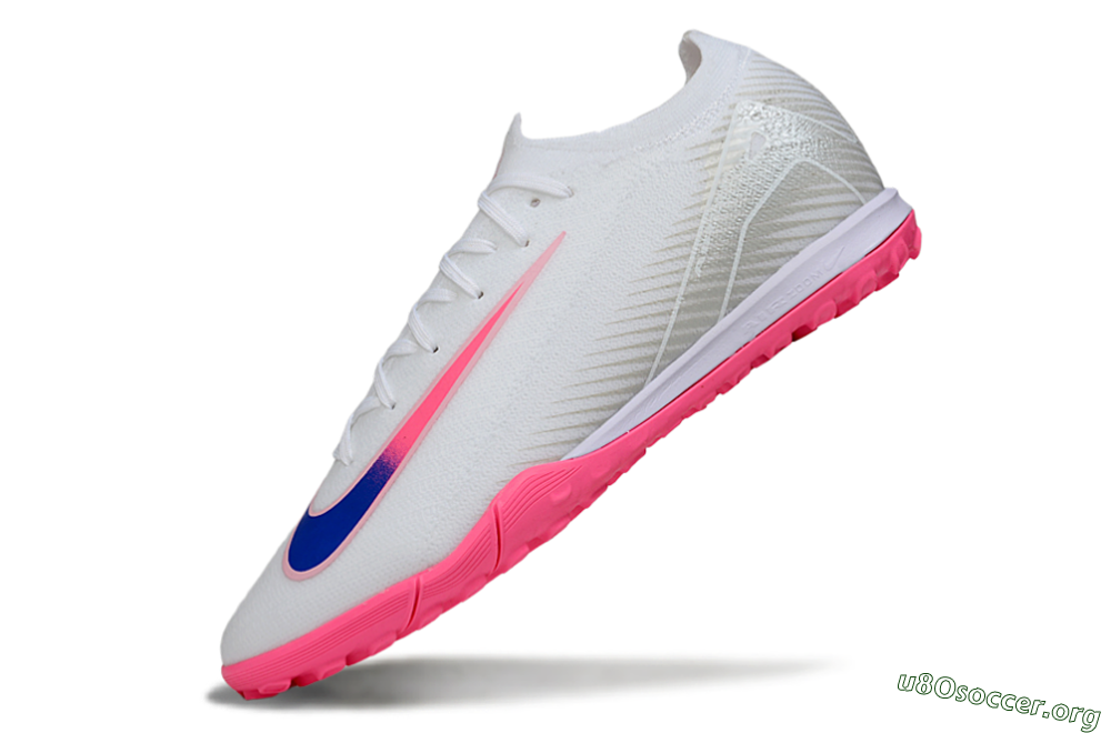 Nike Air Zoom Mercurial Vapor 16 Elite TF Football Shoes - White/Neon Pink/Electric Blue 5