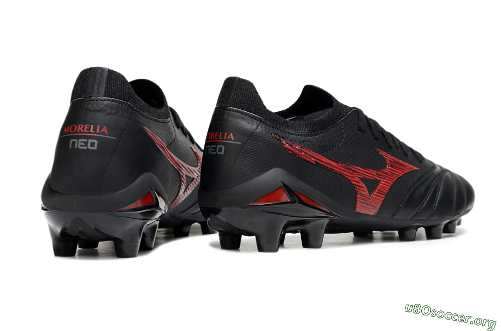 Mizuno Morelia Neo 4 FG Football Boots - Black/Crimson Red/Jet Black 6