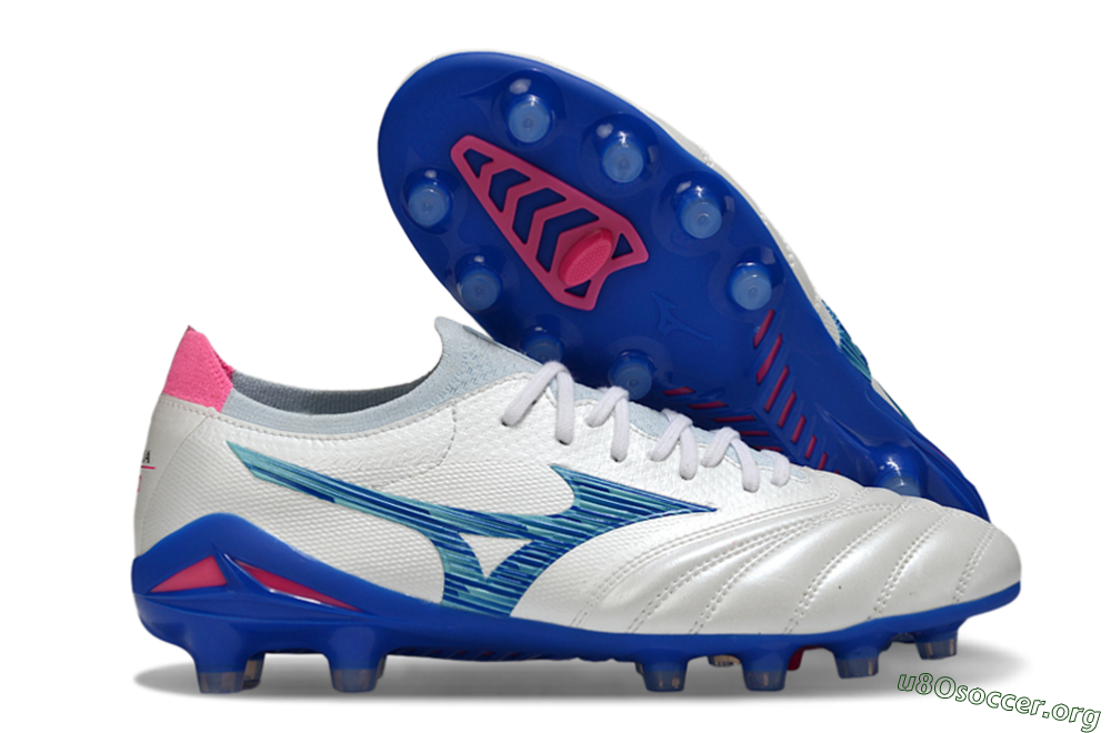 Mizuno Morelia Neo 4 FG Football Boots - White/Blue Ocean/Pink Accent 2