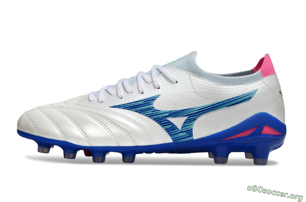 Mizuno Morelia Neo 4 FG Football Boots - White/Blue Ocean/Pink Accent 3
