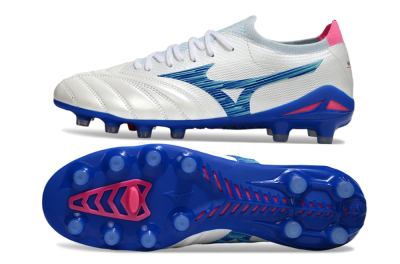 Mizuno Morelia Neo 4 FG Football Boots - White/Blue Ocean/Pink Accent