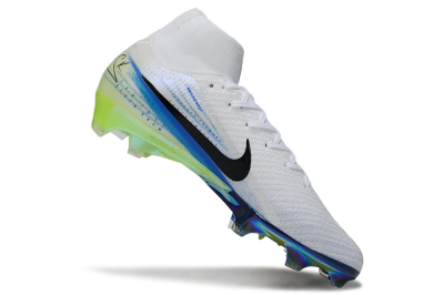 Nike Air Zoom Mercurial Superfly 10 Elite FG Football Boots - White/Electric Blue/Neon Green