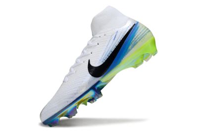 Nike Air Zoom Mercurial Superfly 10 Elite FG Football Boots - White/Electric Blue/Neon Green