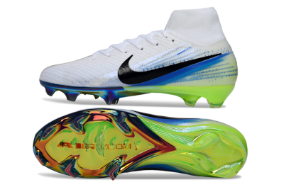 Nike Air Zoom Mercurial Superfly 10 Elite FG Football Boots - White/Electric Blue/Neon Green