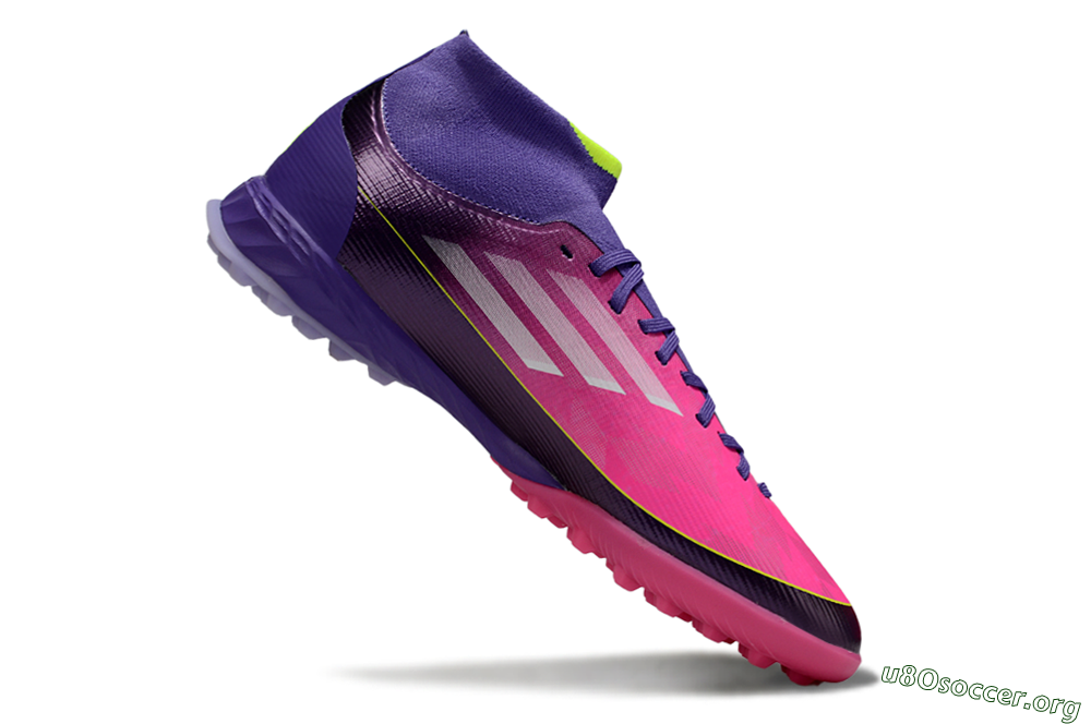 Adidas F50 Pro Mid TF Football Shoes - Pink/Electric Pink/Deep Purple 4