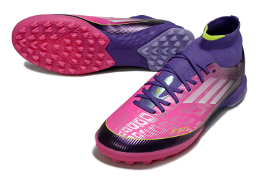 Adidas F50 Pro Mid TF Football Shoes - Pink/Electric Pink/Deep Purple
