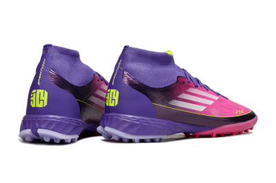 Adidas F50 Pro Mid TF Football Shoes - Pink/Electric Pink/Deep Purple