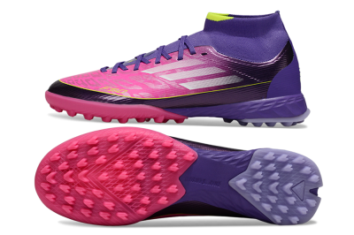 Adidas F50 Pro Mid TF Football Shoes - Pink/Electric Pink/Deep Purple