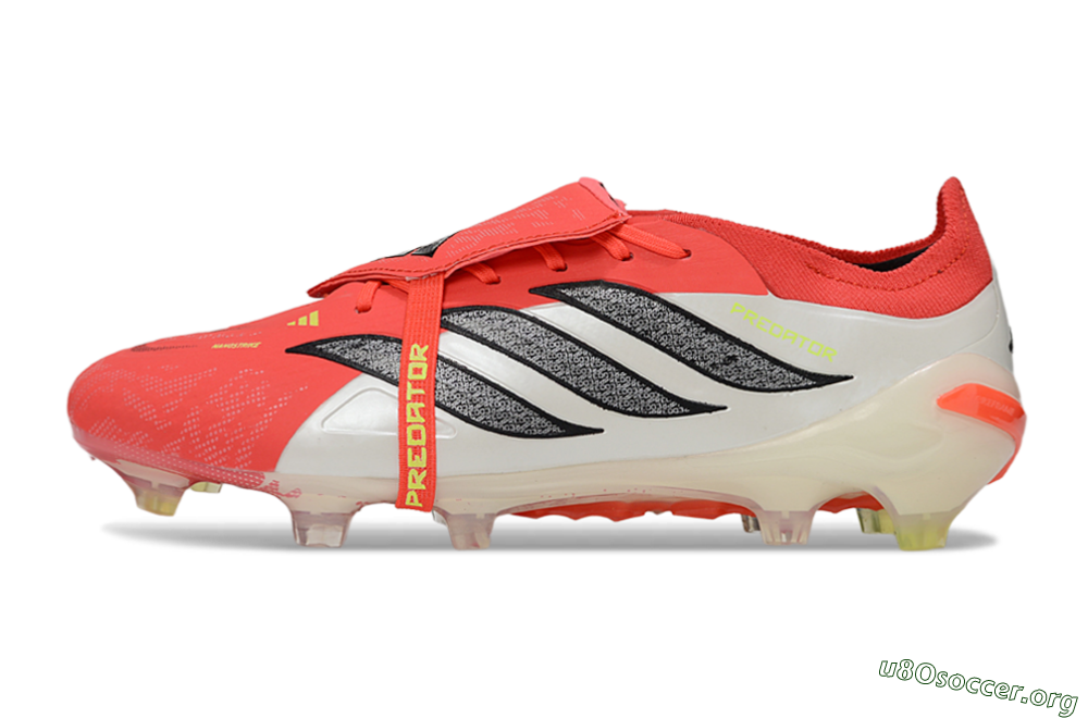 Adidas Predator 26 Elite Fold-Over Tongue FG Football Boots - Red/Bright Coral/White 3