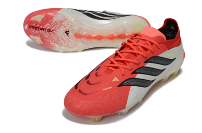 Adidas Predator 26 Elite FG Football Boots - Red/Neon Coral/Black