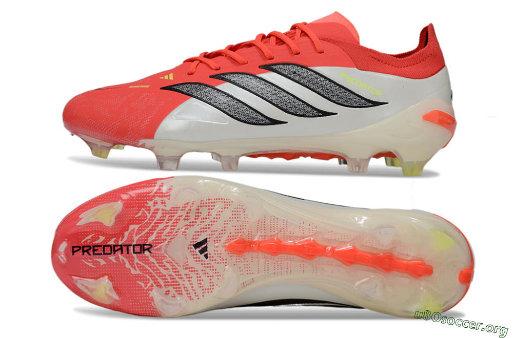 Adidas Predator 26 Elite FG Football Boots - Red/Neon Coral/Black 1