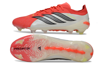 Adidas Predator 26 Elite FG Football Boots - Red/Neon Coral/Black