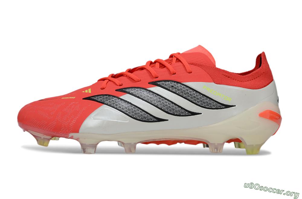 Adidas Predator 26 Elite FG Football Boots - Red/Neon Coral/Black 3