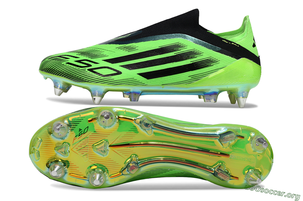 Adidas F50 Elite Laceless SG Football Boots - Green/Lime Burst/Neon Glow 1