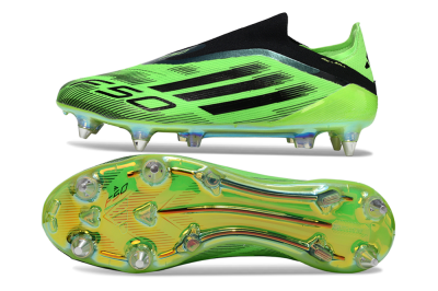Adidas F50 Elite Laceless SG Football Boots - Green/Lime Burst/Neon Glow