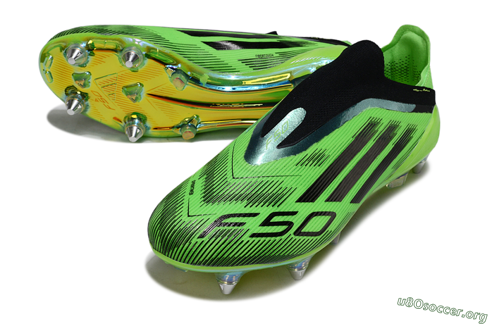 Adidas F50 Elite Laceless SG Football Boots - Green/Lime Burst/Neon Glow 0
