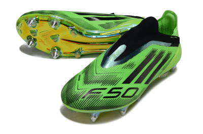 Adidas F50 Elite Laceless SG Football Boots - Green/Lime Burst/Neon Glow