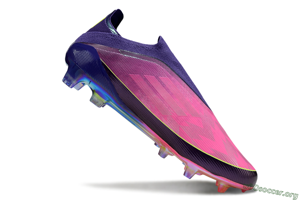 Adidas F50 Elite Laceless FG Football Boots - Purple/Electric Pink/Rainbow Gradient 4