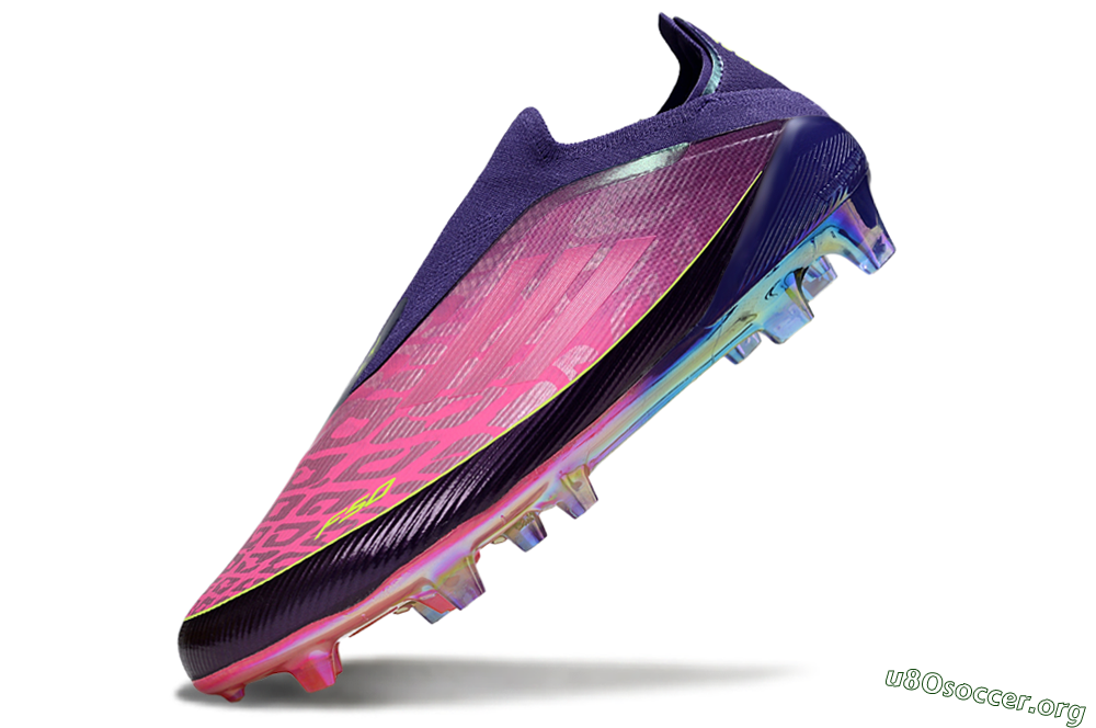 Adidas F50 Elite Laceless FG Football Boots - Purple/Electric Pink/Rainbow Gradient 5