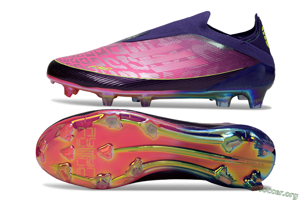 Adidas F50 Elite Laceless FG Football Boots - Purple/Electric Pink/Rainbow Gradient 1