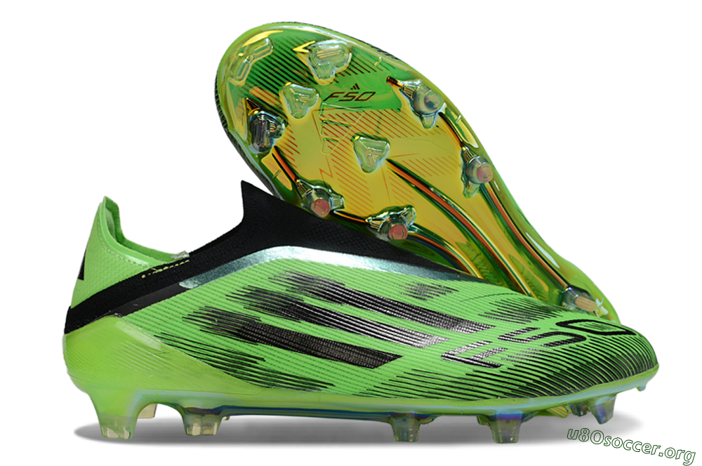 Adidas F50 Elite Laceless FG Football Boots - Green/Lime Burst/Electric Glow 2