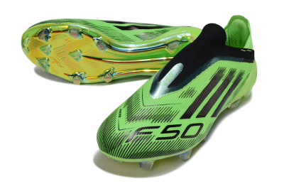 Adidas F50 Elite Laceless FG Football Boots - Green/Lime Burst/Electric Glow