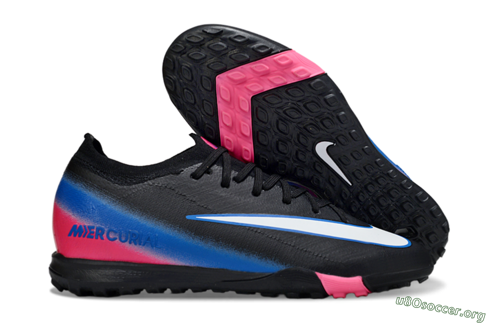 Nike Air Zoom Mercurial Vapor 16 Elite TF Football Shoes - Black/Electric Blue/Pink Fusion 2