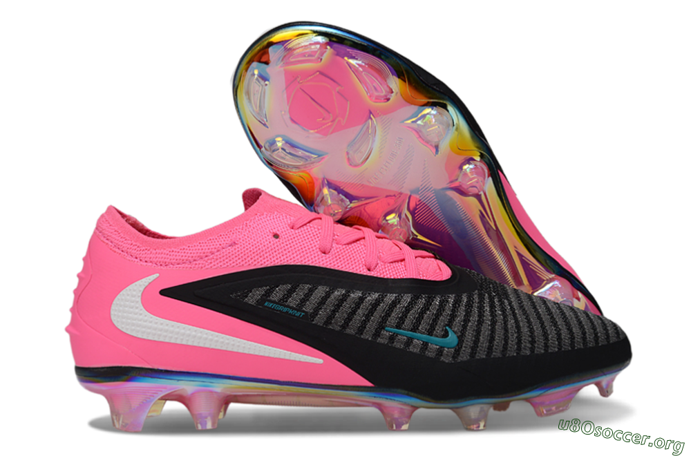 Nike Phantom 6 Low Elite FG Football Boots - Black/Hot Pink/Teal 2