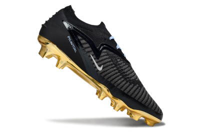 Nike Phantom 6 Low Elite FG Football Boots - Black/Light Blue/Gold